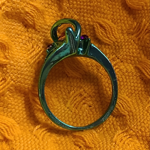 GREEN AND PURPLE GEMSTONE RING WOMEN'S SIZE 8 - Picture 3 of 6